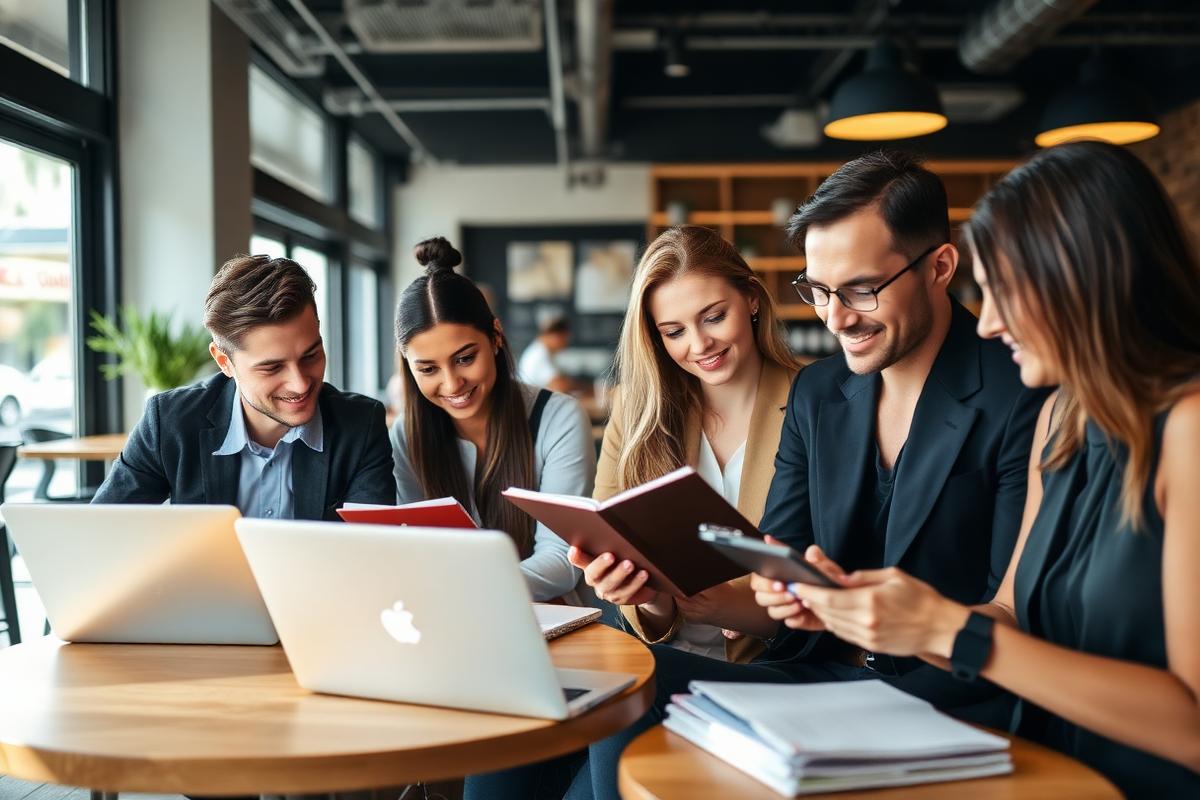 Gaminglifeplaces editorial team reviewing notes in a modern Australian café