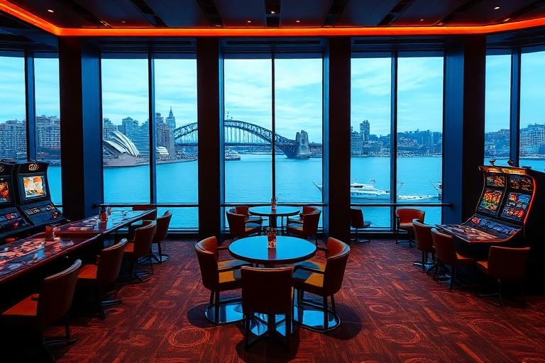Harbour VIP Gaming waterfront lounge in Sydney with harbour views